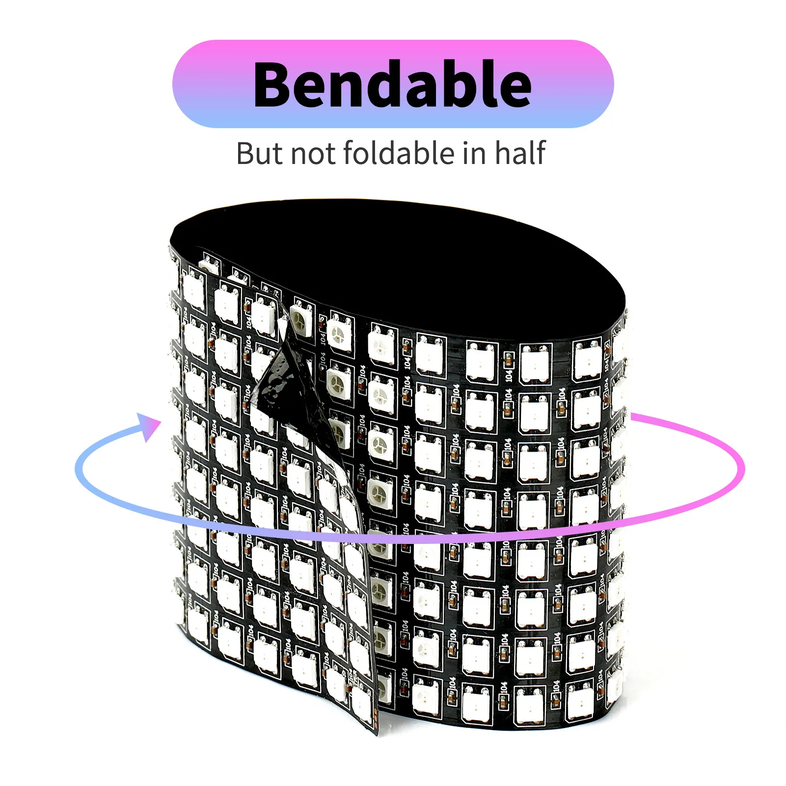 Full Color RGB Flexible Programmable LED Matrix Panel 8x32 256 Pixels Display Works with Raspberry pi or