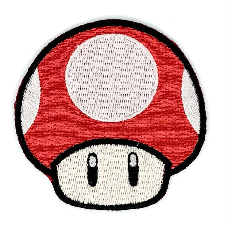 Mushroom boho hippie retro love peace groovy embroidered applique iron-on patch, Rainbow Seeds Rhinestone woven patch