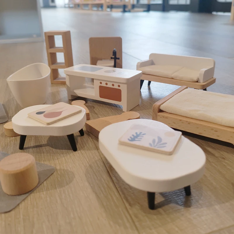 CE certificate toys New Arrival Wooden Dollhouse Pretend Play Baby Buy Online Furniture Learning Educational dolls for girls toy
