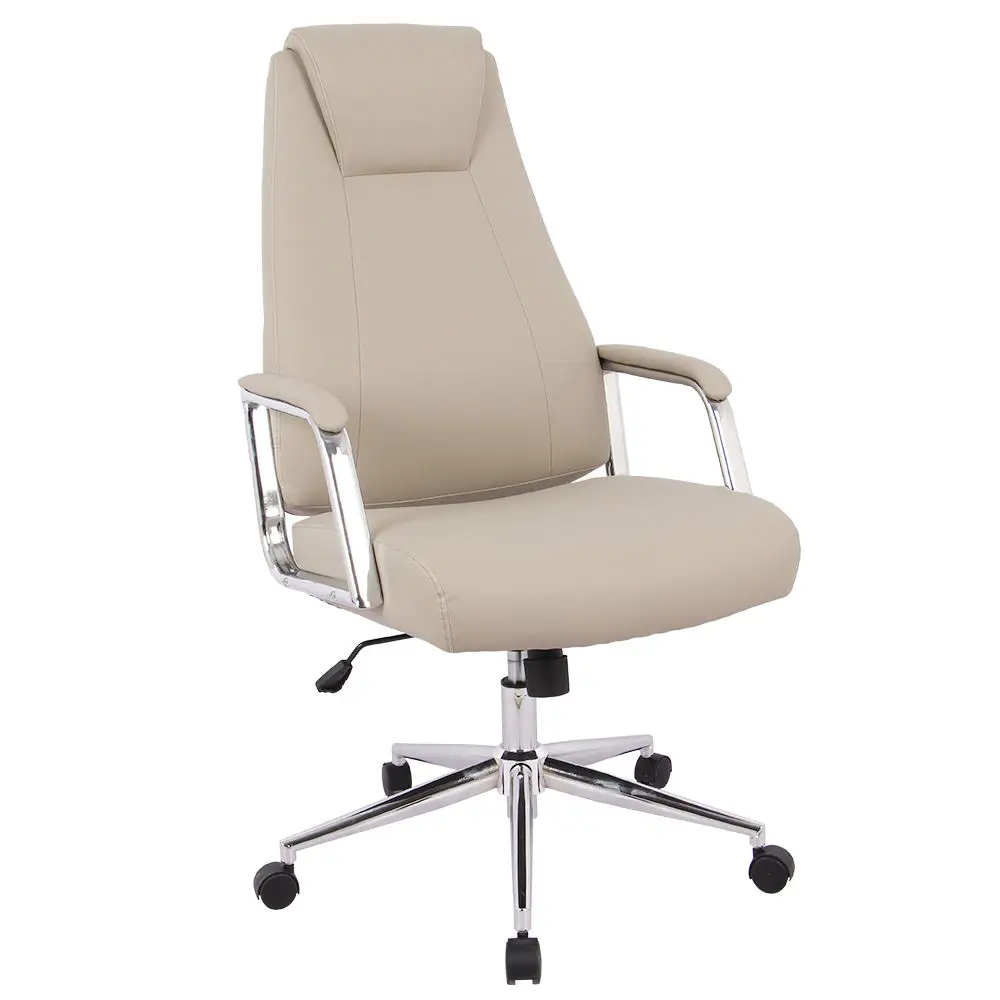 Cream Color European Reception Pu Leather Office Chair With Height Adjustable