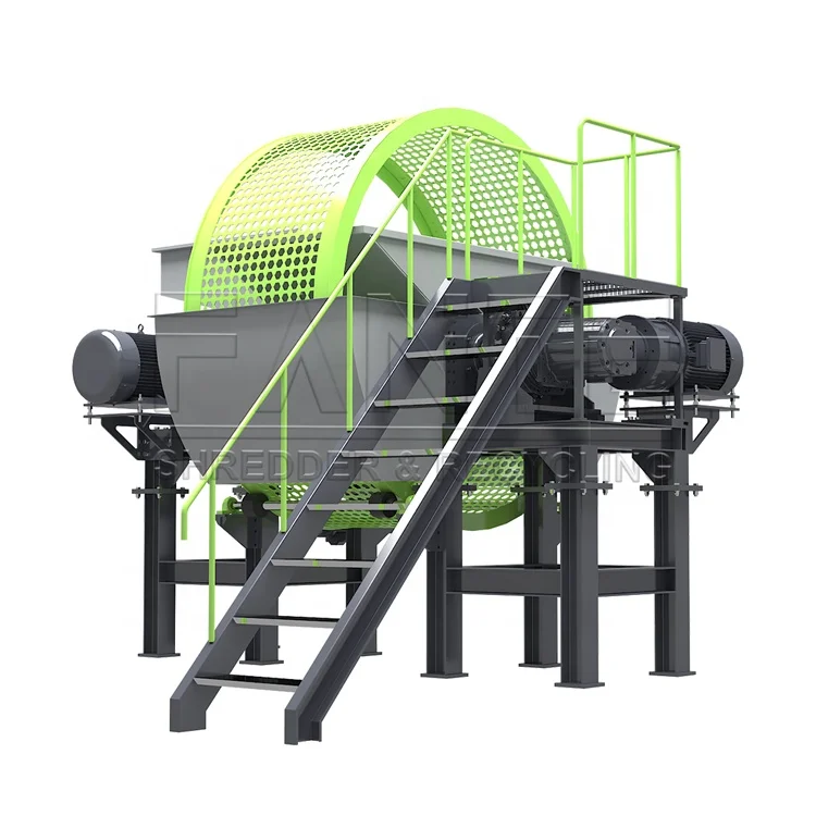 Professional Wood Plastic Tire Industrial Recycling Shredding Double Shaft Shredder Machine