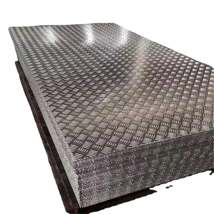 1050 1060 3003 5052 5 bars Embossed Aluminum Sheet For Anti-slip Sheet