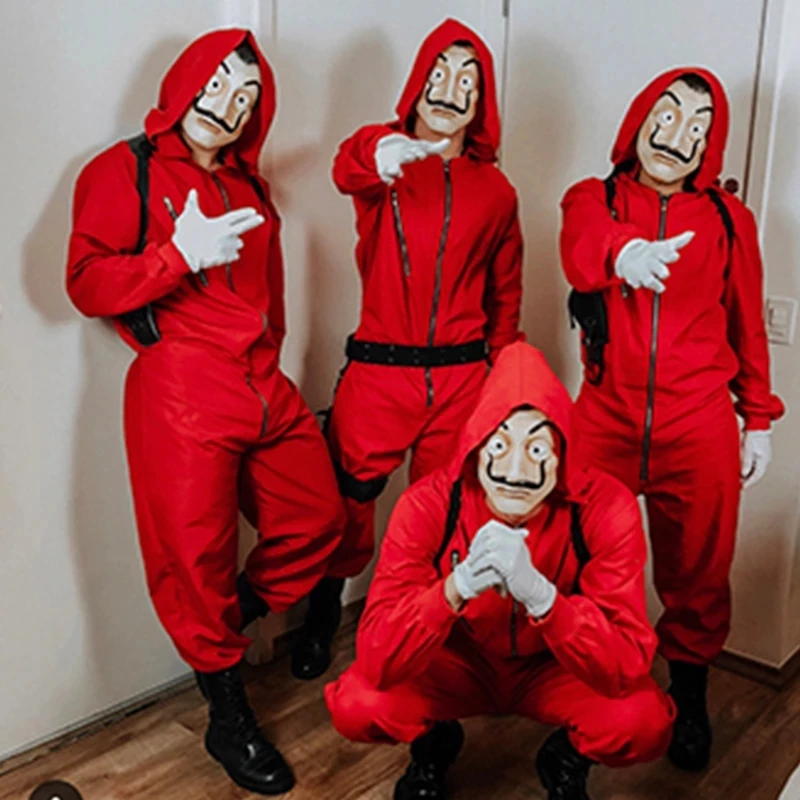 
Kid Salvador Dali La Casa De Papel Costume & Face Mask Cosplay The House of Paper Role Playing Party Adult Money Heist S-XXXL 