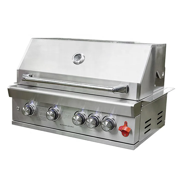 Outdoor garden built in 304# stainless steel charcoal gas infrared gas bbq grill