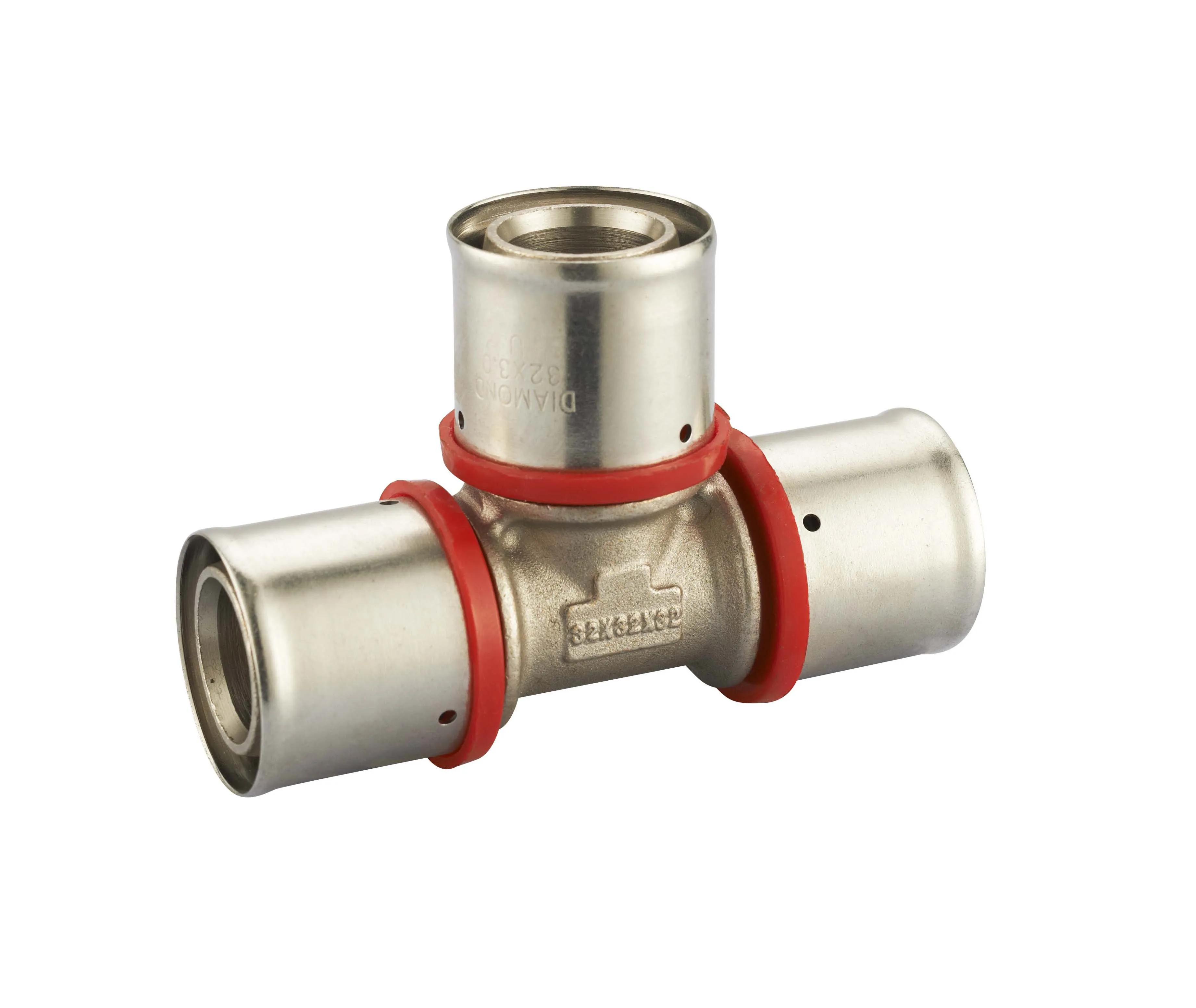 chrome plated tee water plumbing fitting stainless steel sleeve