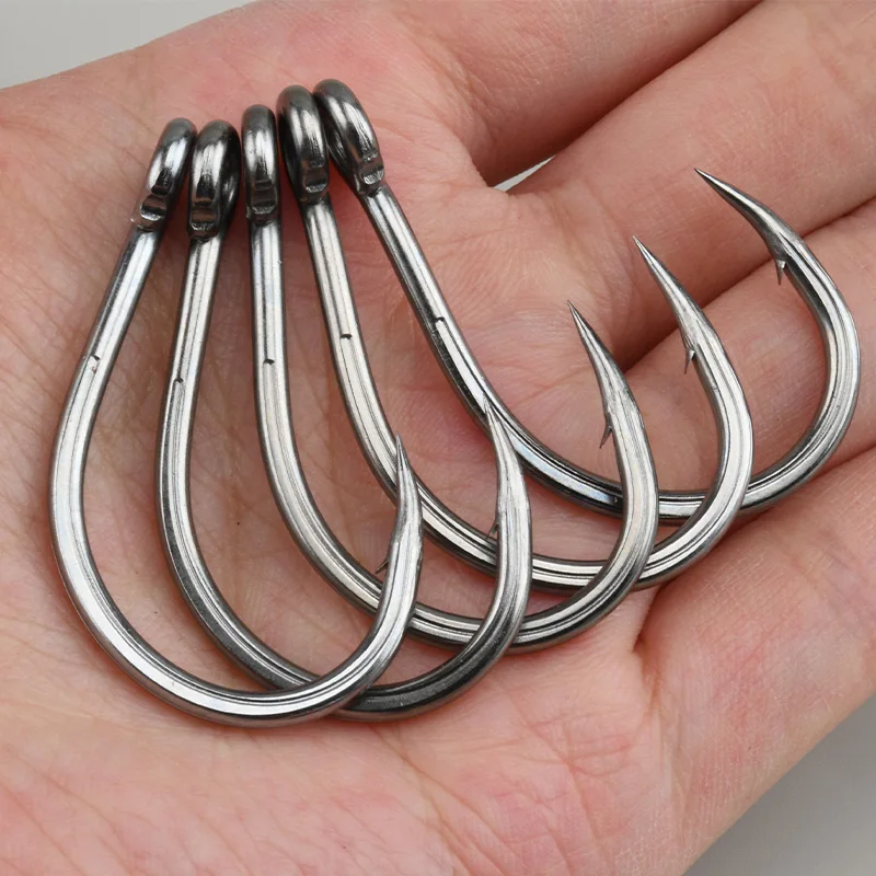 Mustad 35101UN-TS Jigging Hooks High Carbon Steel Deep Ocean Big Barbed Hooks With Circle Squid Grouper Hooks