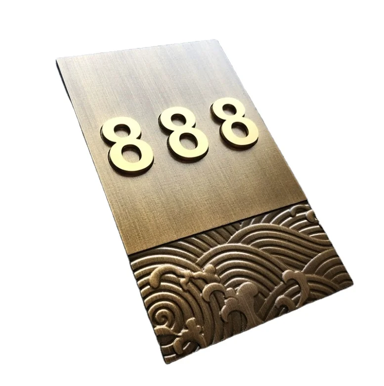 Wooden  Embossed Metal Brand Name Tags Room Number Floor Uv Printed Patterns And Text Suitable For Any Place Signage