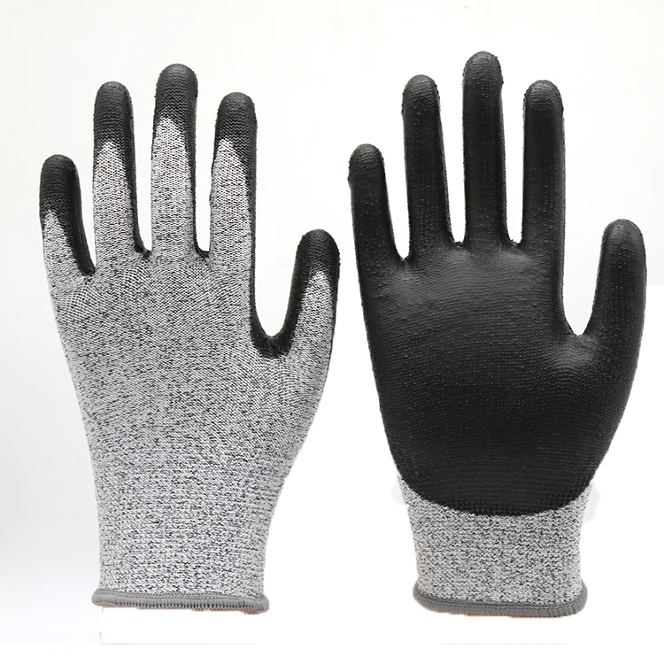 PU Coated Cut Safeguard Gloves Scrapes Resistant Cement Working Gloves Cut Prevention Wire Handling Gloves