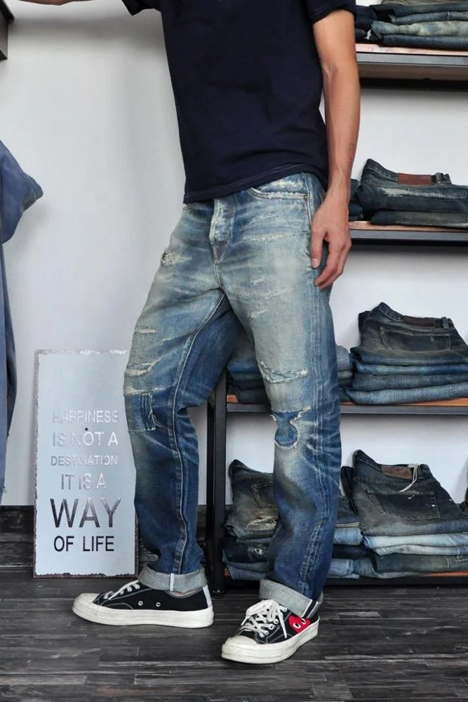 Lotfeel высокое качество винтажные дропшиппинг в наличии мужские джинсы selvedge