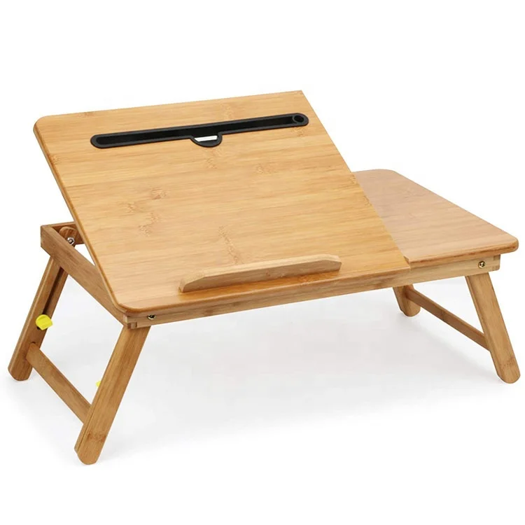 
Factory Wholesale Multifunction Bamboo Adjustable Laptop Table Foldable, Laptop Computer Table Stand 