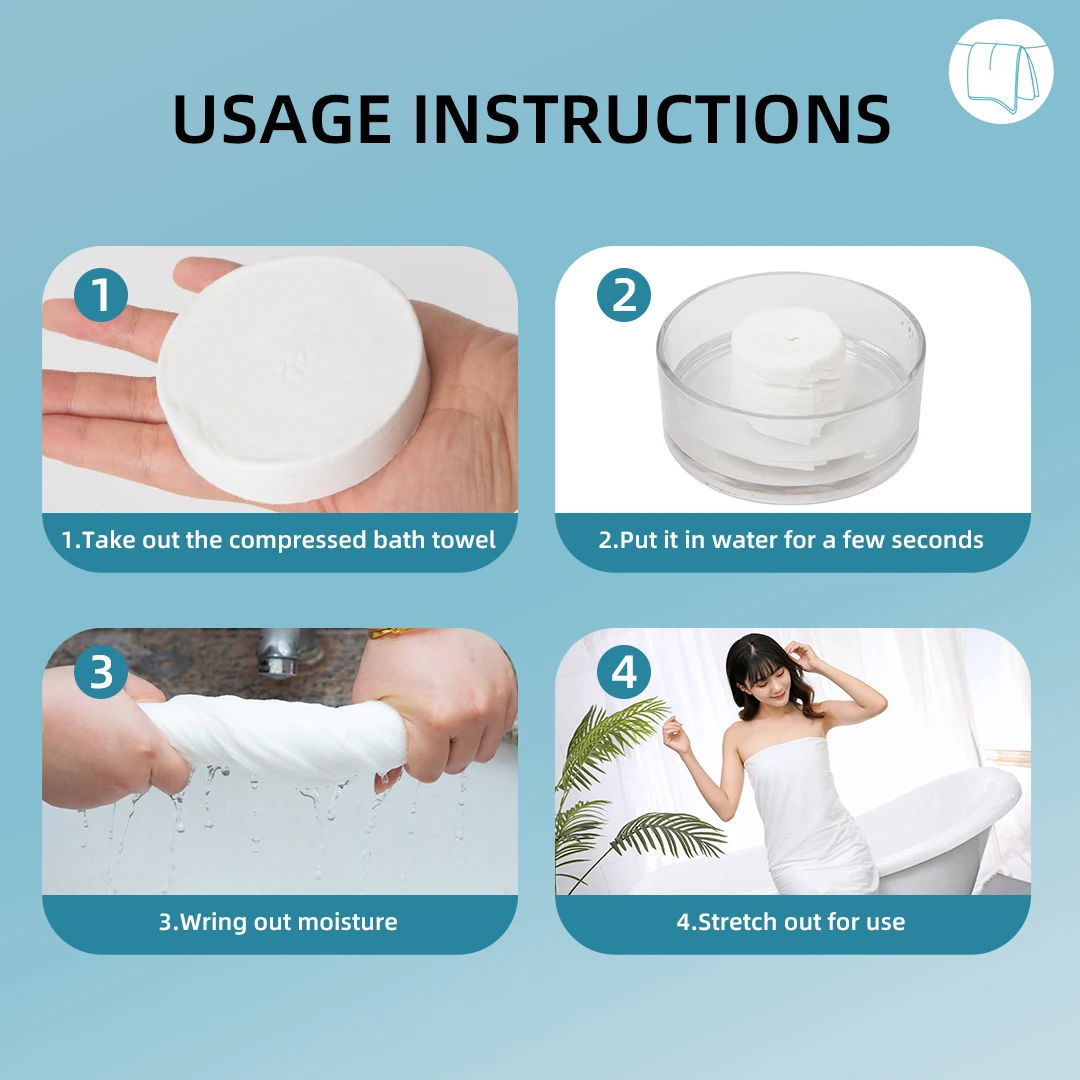 70X140 Hotel Disposable Cotton Bath Towel Portable Compressed Body Towel with Coin Sports Printed Patterns Cleaning Travel Use