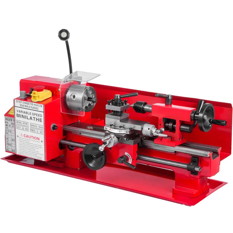 Metal Lathe 7X12 inch Desktop Variable Speed Mini Lathe Machine Woodworking CNC Electric Machine Mini Metal Lathe
