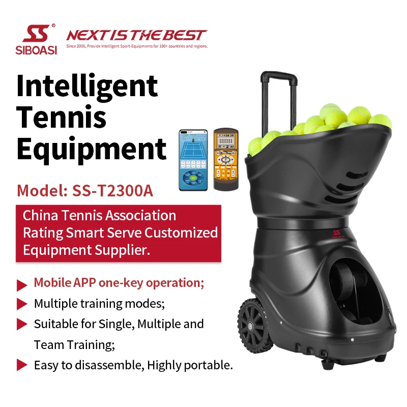 SIBOAIS Practice Tennis Padel Ball Machine For Playing And Training With APP And Remote Control