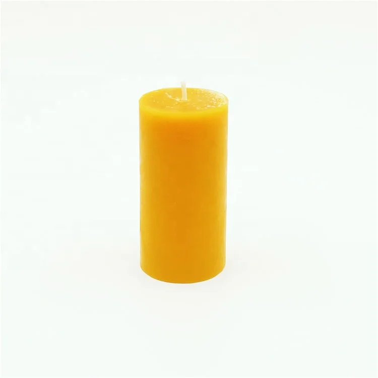 High Quality Scented Yellow Rustic Natural Beeswax Pillar Candles