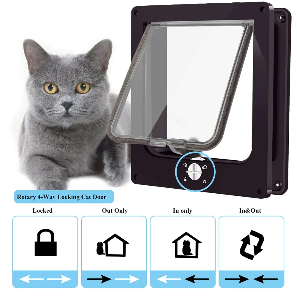 wholesales eco-friendly smart pet safe screen door with microchip dog cat door flap for wall