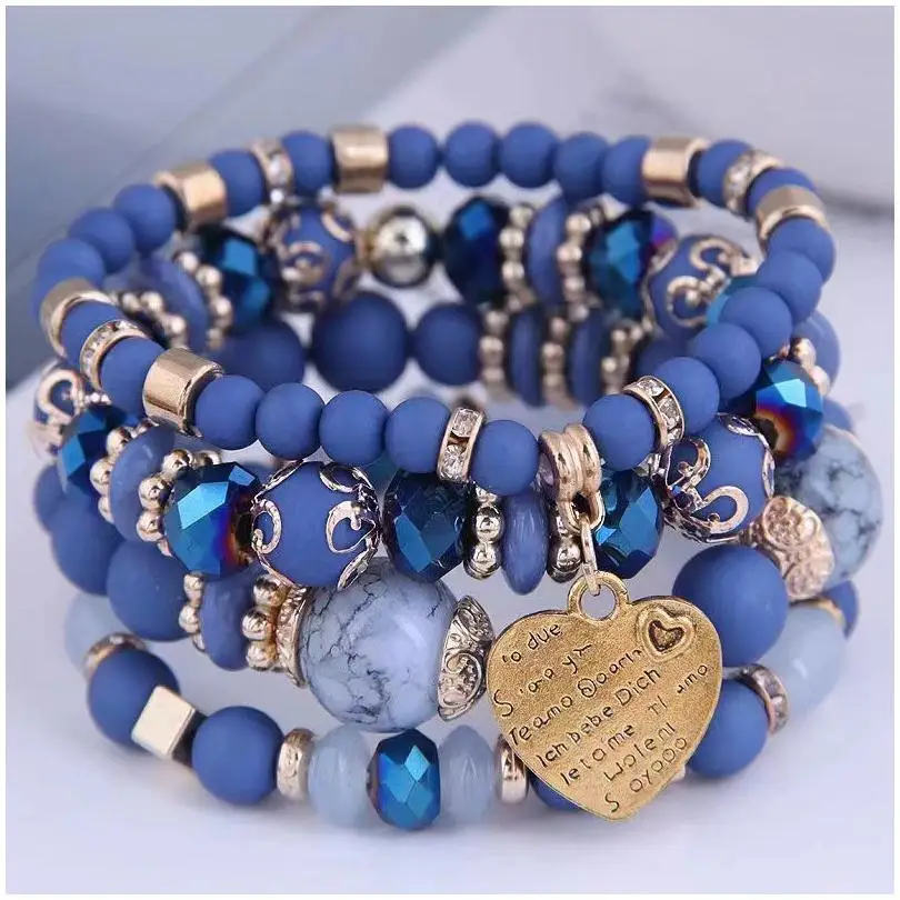 Fashion Jewelry Bracelets Adjustable 4 Leaf Clover Tennis for Girls Natural Stone Indian 14 18K Expandable Ring to Bracelet