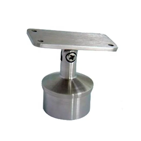 Stainless steel railing support top mounted adjustable straight saddle handrail bracket