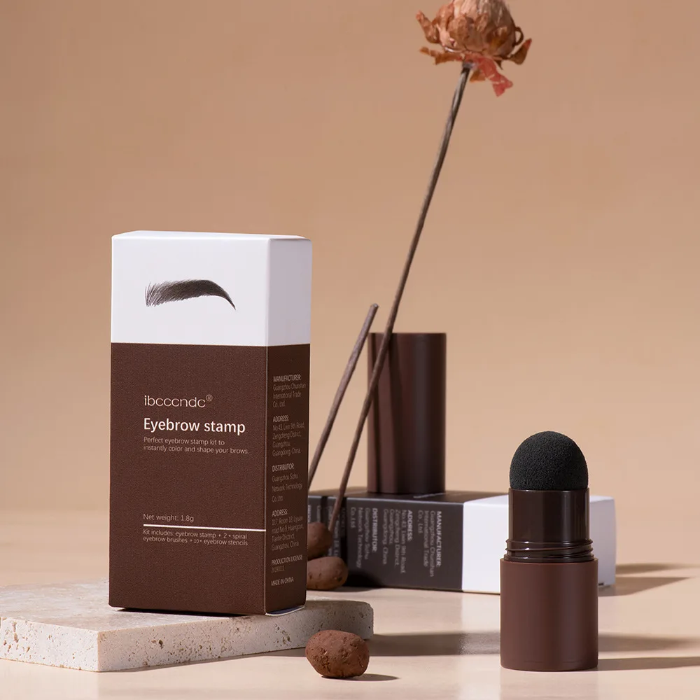 Perfect 1 Step eyebrow Stamp Shaping Kit 10 kind eyebrow stencil Stick Set Eyebrow Powder Shaping Waterproof With Stencils