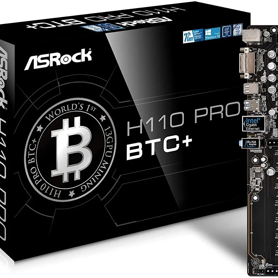
 Новый продукт 12PCIE DDR4 ASROCK H110 PRO BTC + криптовалюта Поддержка 13 видеокарт GPU Linux материнская плата дух добычи полезных ископаемых  