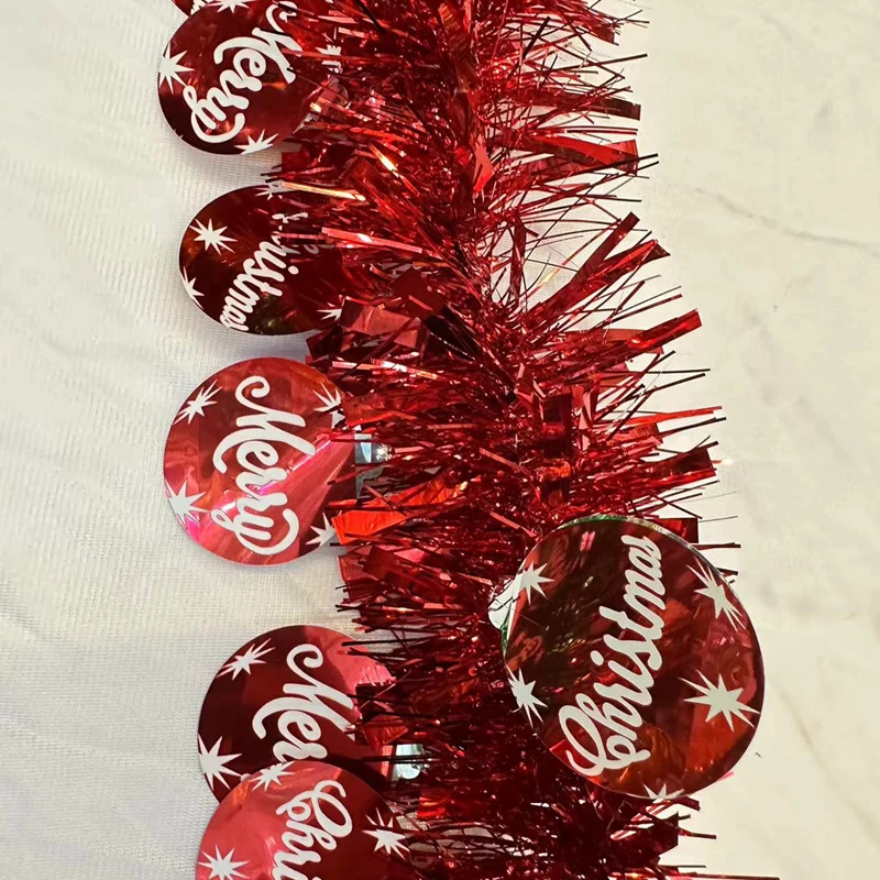 High Quality Indoor Coloful Strips Tinsel Garland Hanging Christmas Decorations Party Wall Background Decor