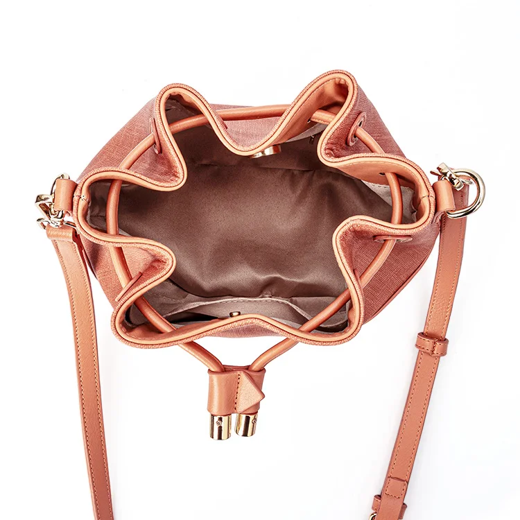 Designer Womens Bucket Bags PU Leather Drawstring Bucket Purses Unique Women Crossbody Bags Shoulder Bags