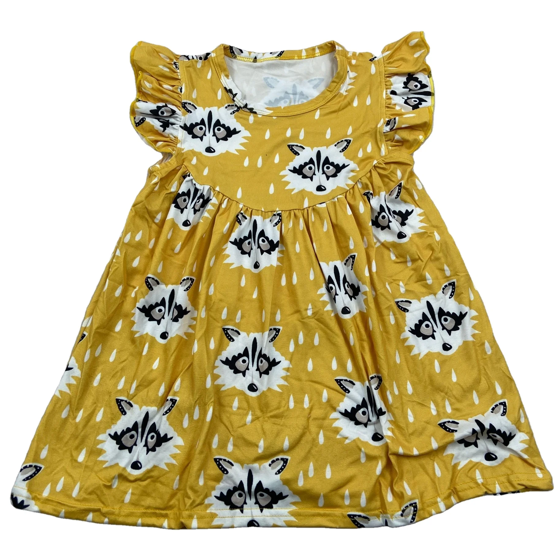 New Arrival Baby Boutique Clothing Short Sleeve Kids Pearl Dress for 3-Year-Old Girls Soft Solid Pattern Dress for Parties