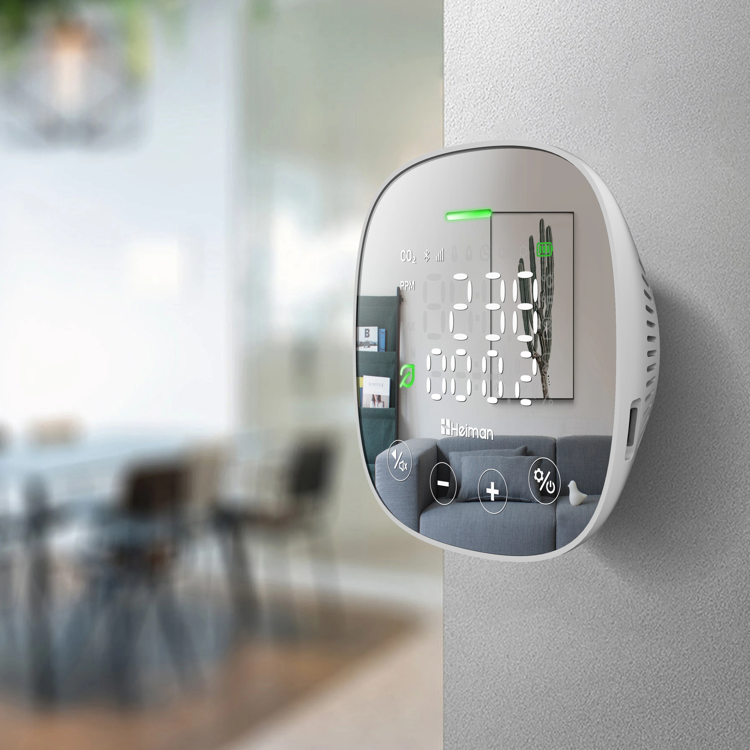 Новое поступление смарт-детектор CO2 Zigbee Heiman монитор качества воздуха с управлением через приложение настенный подвесной или