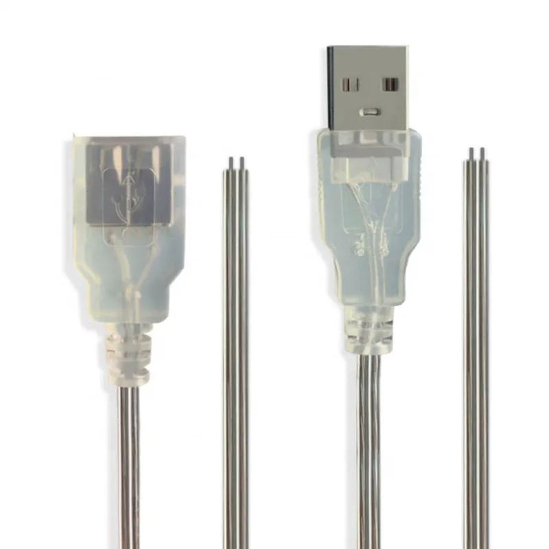 Заводские настройки Прозрачный USB 2 0 для мальчиков и девочек до провода 2468 открытого конца кабеля Соединительный зарядный кабель передачи данных