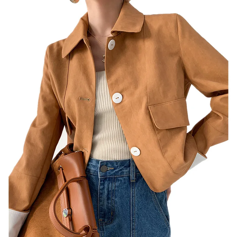 women jacket New Spring plus size women coat female clothes korean fashion contrast stitch jacket fur coat for girls