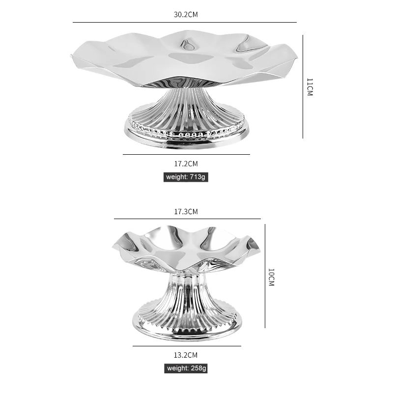 Home Decorative Storage Food Vegetables Freshness Maintain Tools Lotus Flower Stainless Steel Fruit Basket Bowl With Stand