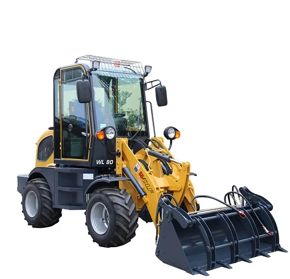 Wolf WL80 Articulated Diesel Engine Attachment Fork Auger Ce Approved 0.8 Ton Farm Wheel Loader