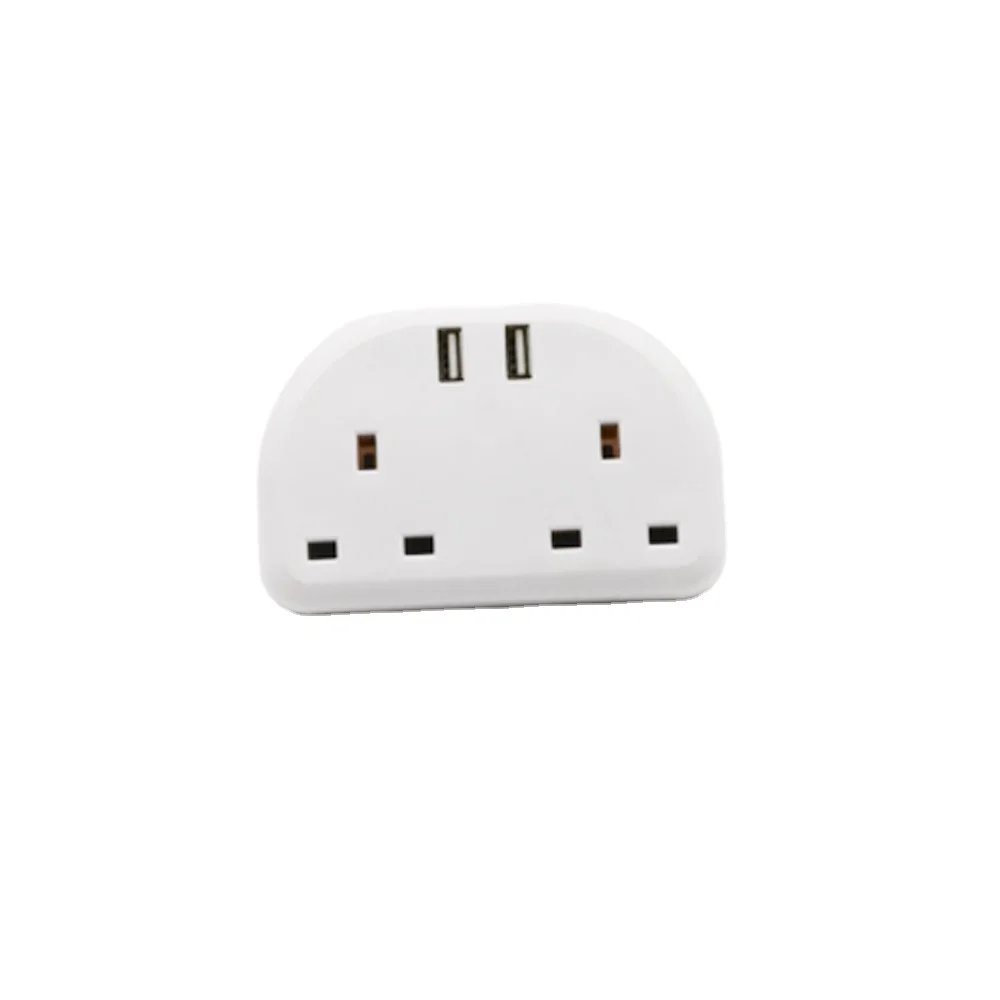 European 2 Pin Plug Convert to Uk 3 Pin Socket Arch Shape Power Strip 2 Usb Socket Switch/