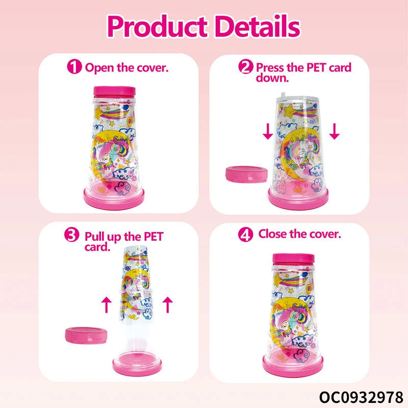 Custom plastic cups new toys 2024 kids diy cute toys and decorations for girls from 9 to 12