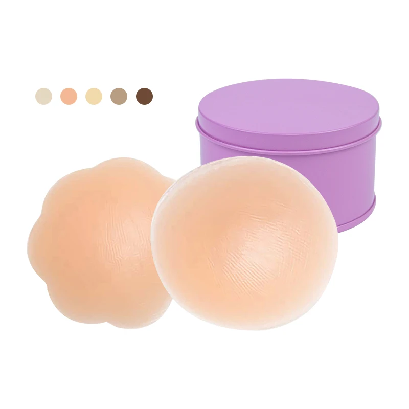 INVISFEEL exclusive custom iron box liquid silicone nipple cover 6.5cm invisible medical nipple sticker