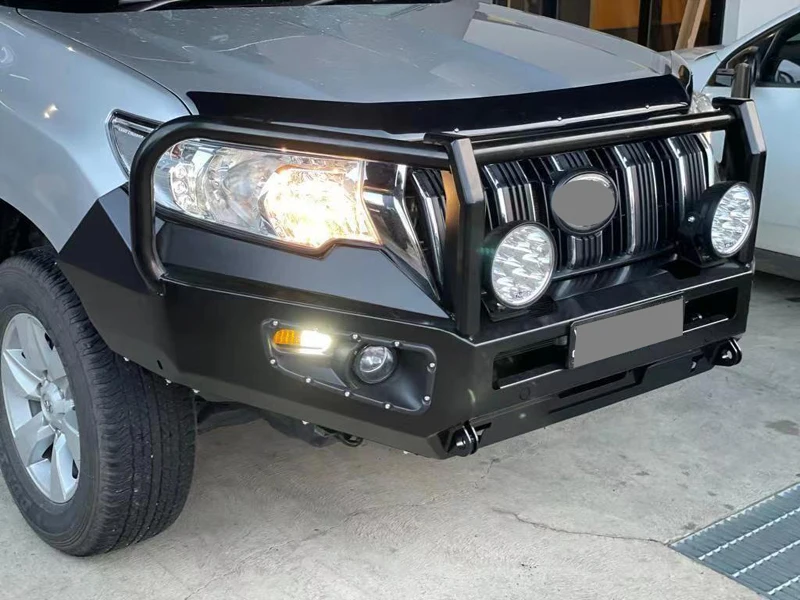 Высококачественная стальная балка для Toyota Land Cruiser Prado 150 FJ150 2009-2020 защита переднего бампера с легкими автомобильными аксессуарами