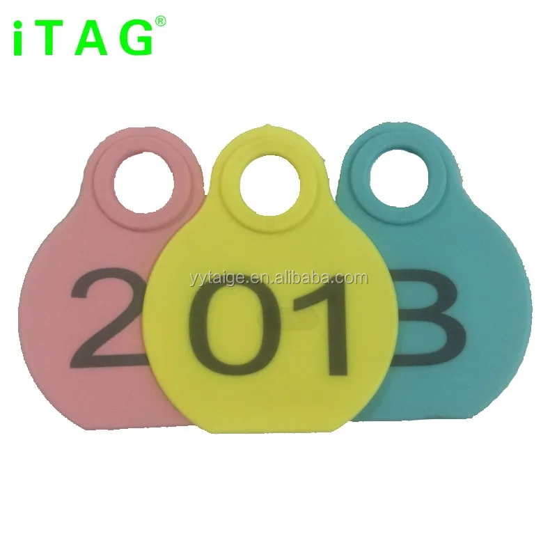 Engraved numbers cattle ear neck tag with nylon rope