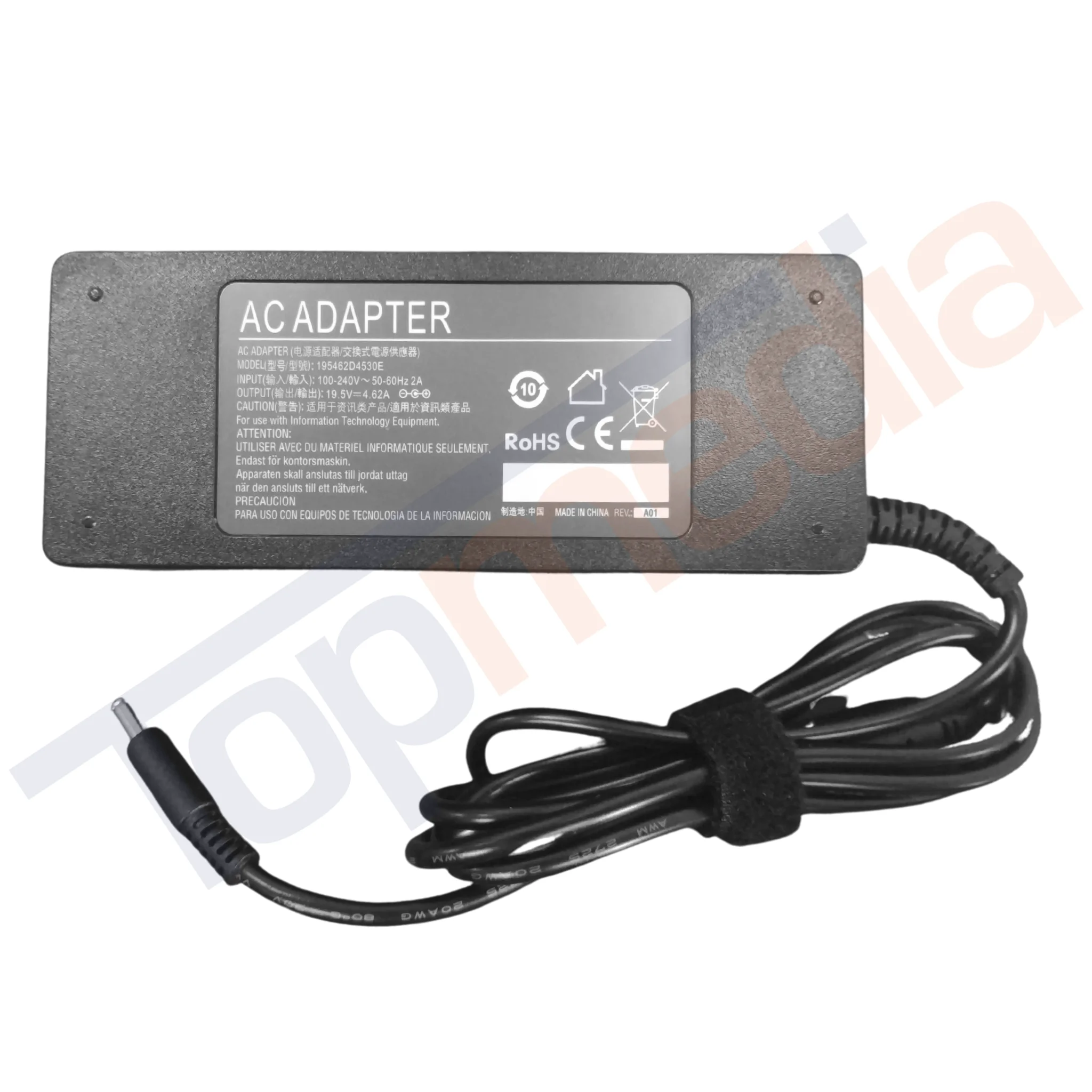 High Quality 90W Adapter for Dell XPS 18 Series Notebooks with a 4.5x3.0mm Center Pin Charging Connector Port - EU Stock