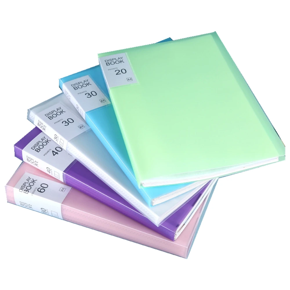 A4 PP clear transparent refillable display pocket file folder presentation clear book