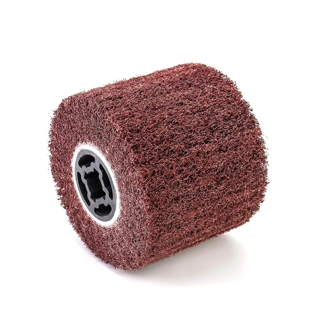 Non-woven Polishing Brush Wire Drawing Wheel For Stainless Steel Copper aluminum Nylon Abrasive Flap Drum