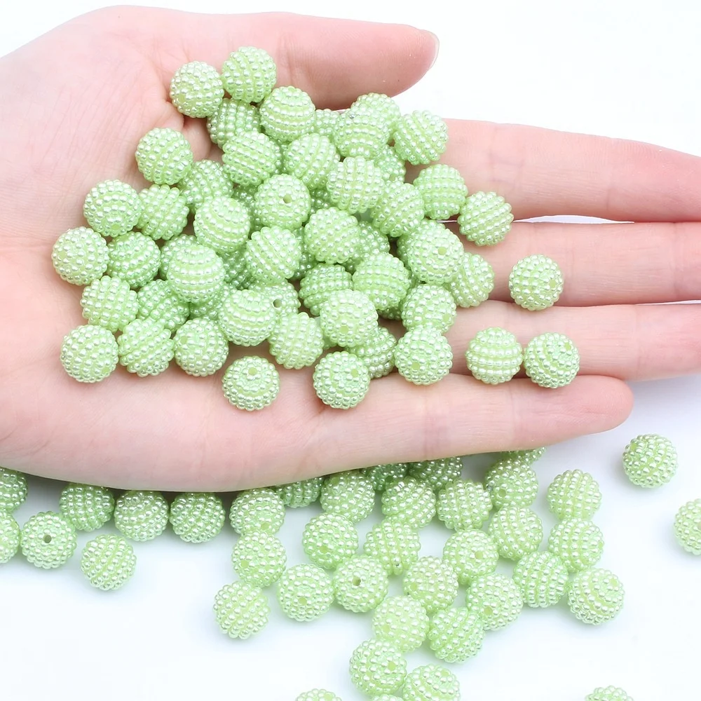 wholesale 10/12//15mm Round bright Shiny colorful Chunky Resin Beads Bayberry ball beads For bracelet Jewelry Making