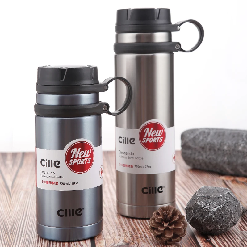 Бутылка для воды с вакуумной изоляцией из нержавеющей стали, герметичная Спортивная бутылка для воды, железная фляжка, термос, вакуумные фляжки