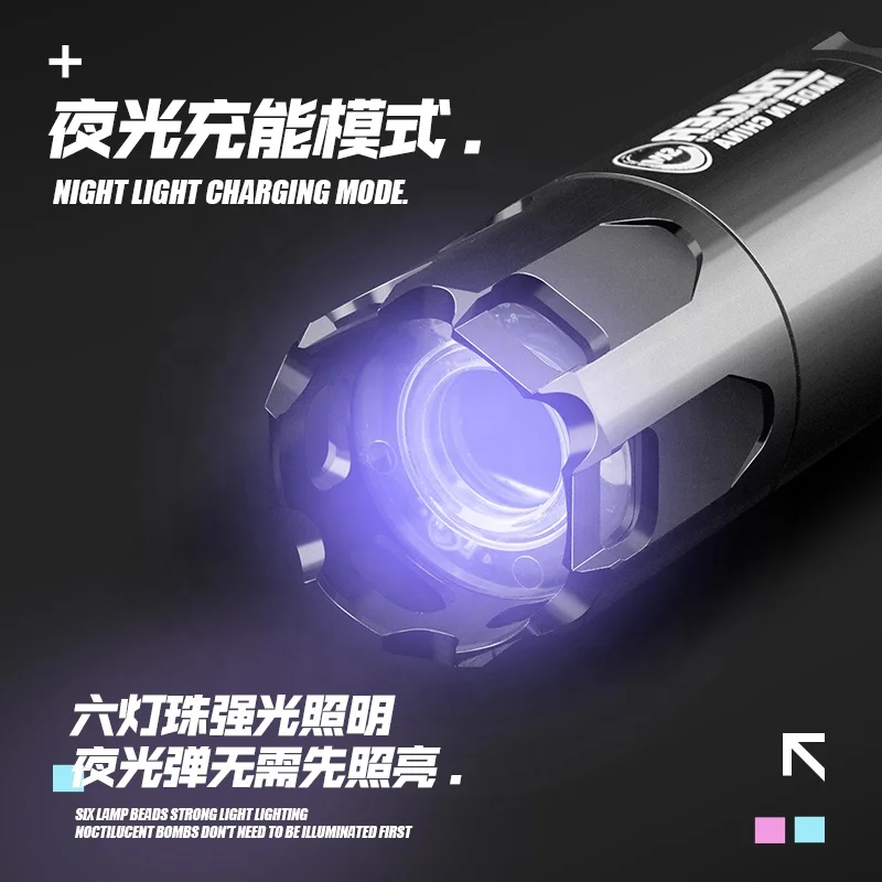 Colorful LED Lighted Flashing Tracer Gel Blasters Toy Gun Accessory With Battery