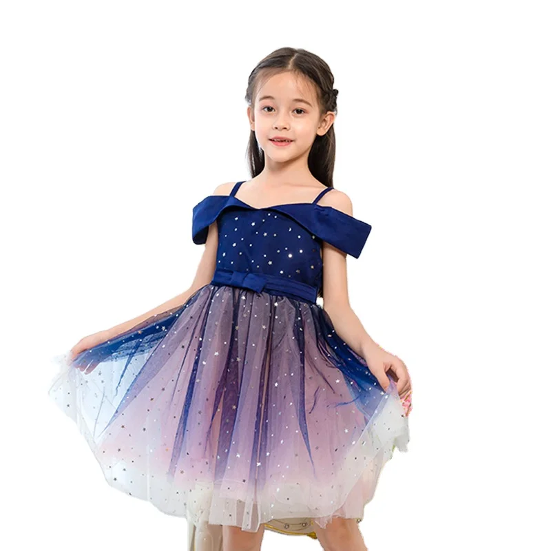 sling shoulder princess dresses girls 6 to 12 sequin unicorn summer dress for kids costume night dress for girls skirt