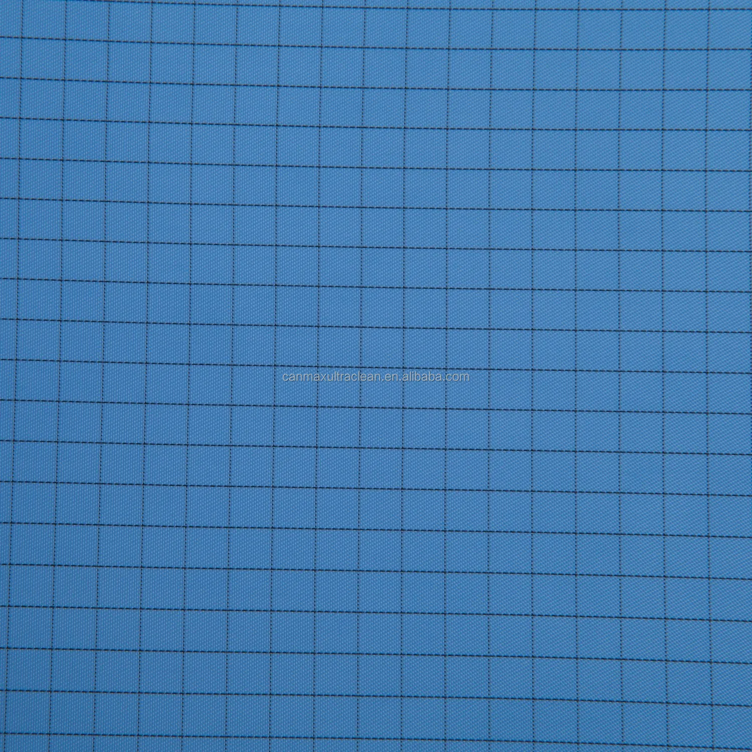Dark Blue 5mm Grid Stripe Polyester Carbon Filament Yarn Anti-static Plaid ESD Gbardine Fabric For Food Electronics Industry