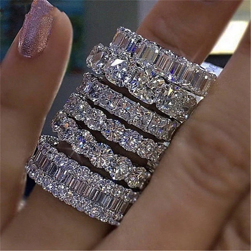 Женские кольцо с бриллиантом сплав стекируемые bling кольца ювелирные изделия из жемчуга для женщин «любящее сердце» бутик