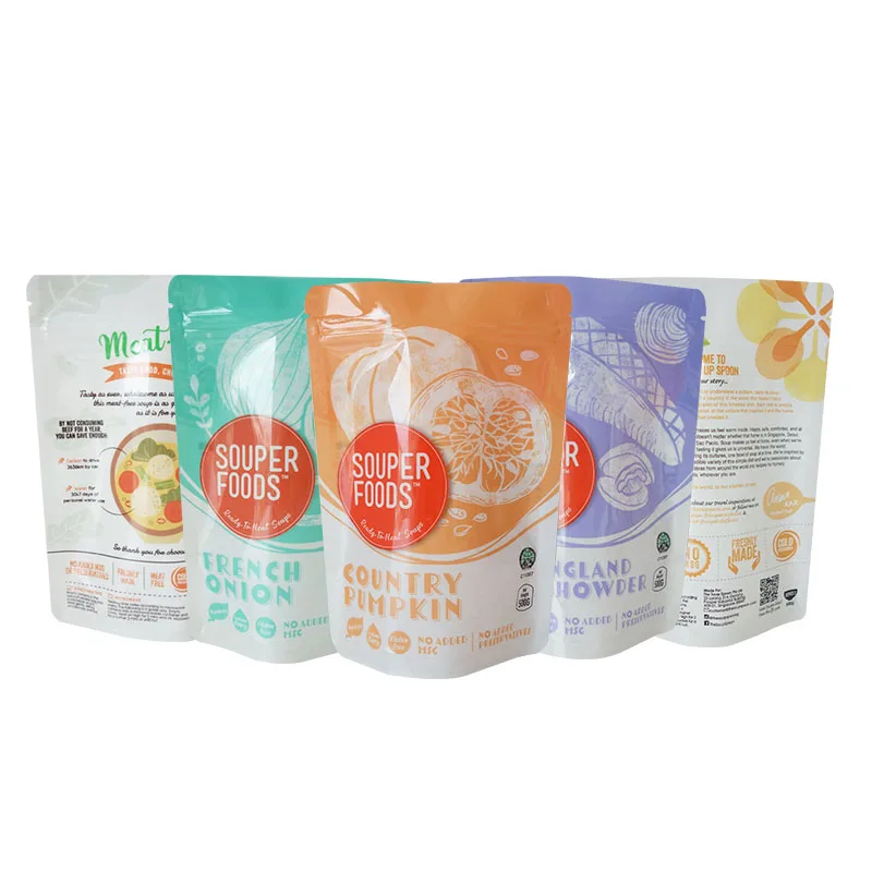Прямая продажа с фабрики, прочный нейлоновый стоячий суповый пакет, упаковка для соуса, пластиковый пакет для приготовления пищи, пакет на молнии
