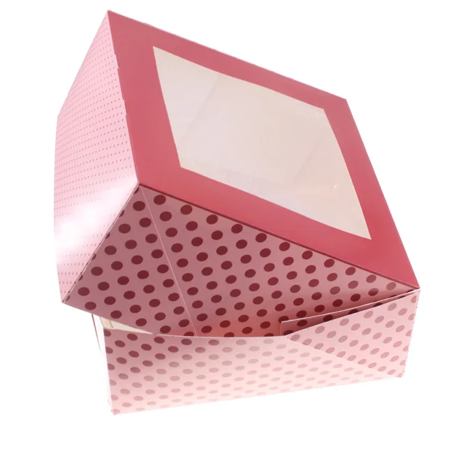 Custom Art Paper Packaging Box Red Color Printing Logo Customized Paper Boxes With Clear Window