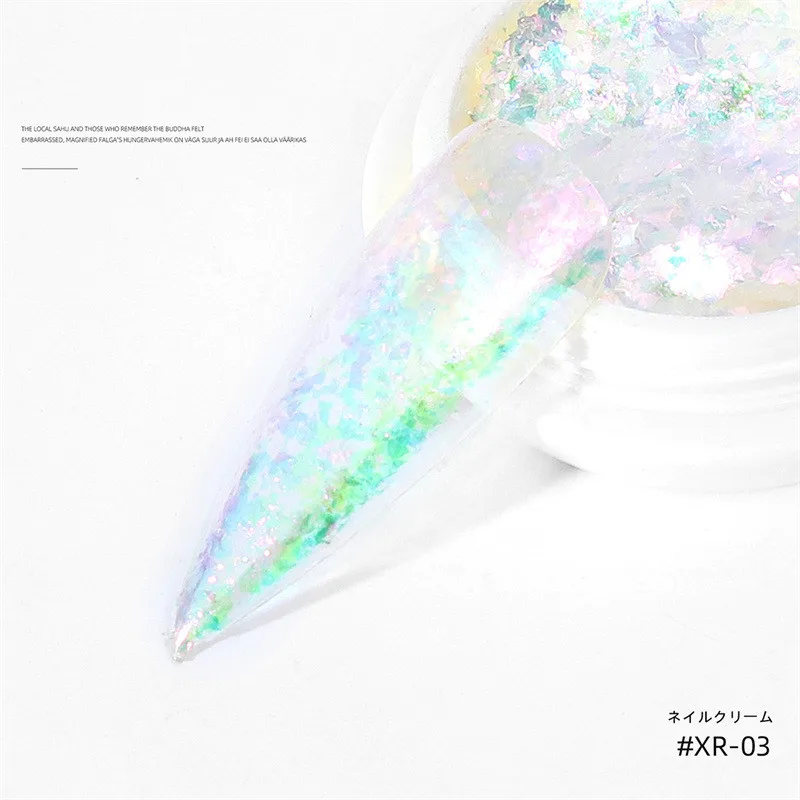 Nail Art Opal Powder Ultra thin Snow Velvet Cloud Brocade Nail Decoration Sequins