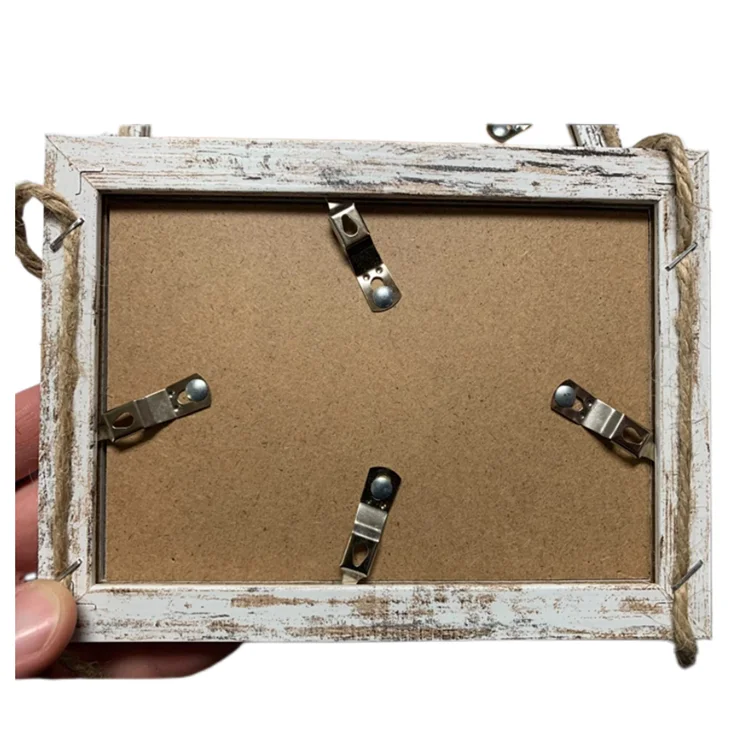 Collage With 8 Opening Distressed White Frames Wooden Wall Hanging Home Decor Wall Collage Picture Photo Frame Set