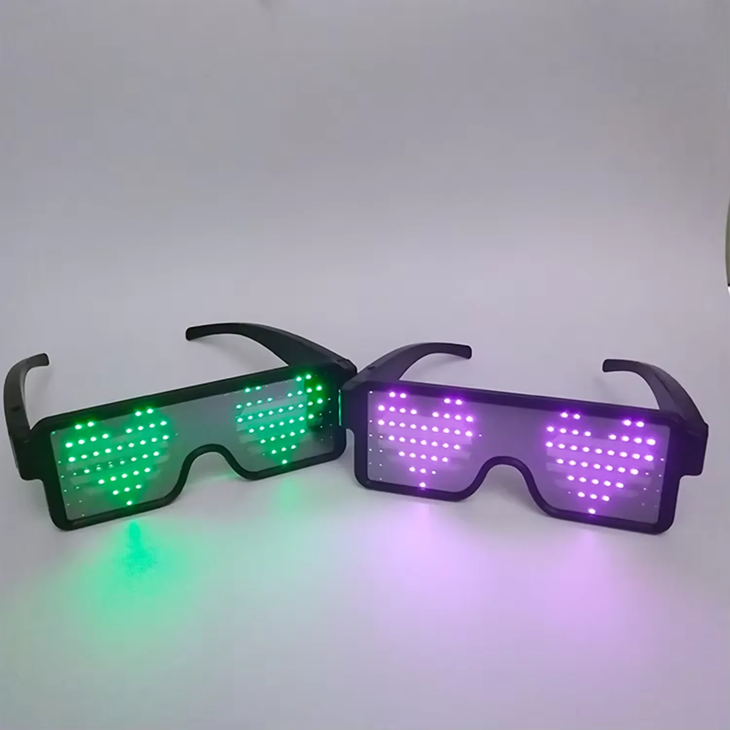 Fashion design Cool LED Light Glasses Built-In Walking Billboard Advertising Full color display Glasses for bar